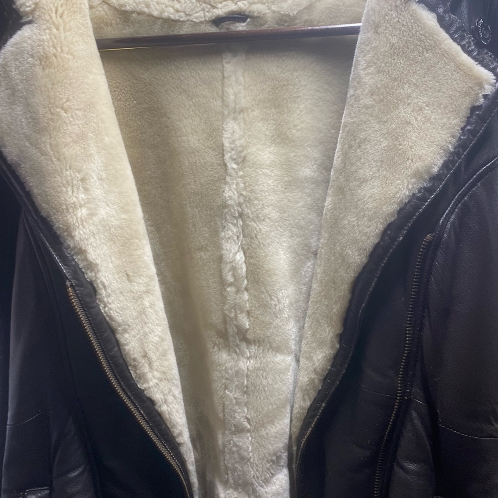 Wilson Womens Leather jacket with hood.